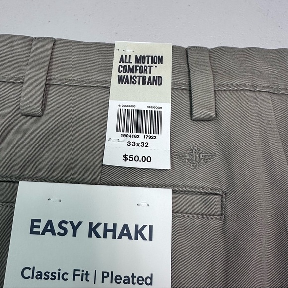 Dockers Men's Easy Khaki Pants - Classic Fit, Pleated, Gray Size 33x32 - Picture 2 of 6